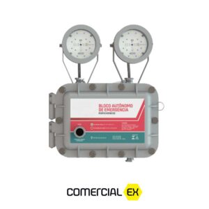 bloco autônomo de emergência led à prova de explosão, ideal para áreas classificadas com atmosferas explosivas zonas 1, 2, 21 e 22