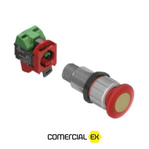 botão de emergência momentâneo à prova de explosão, ideal para áreas classificadas com atmosferas explosivas