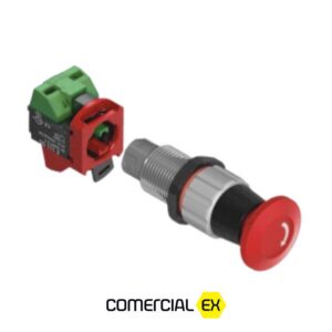 botão de emergência soco gira à prova de explosão, ideal para áreas classificadas com atmosferas explosivas