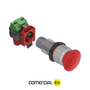 botão de emergência soco trava à prova de explosão, ideal para áreas classificadas com atmosferas explosivas