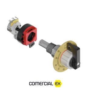 botão para potenciômetro comum à prova de explosão, ideal para áreas classificadas com atmosferas explosivas