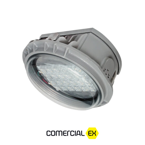 luminária redonda led à prova de explosão, ideal para áreas classificadas com atmosferas explosivas
